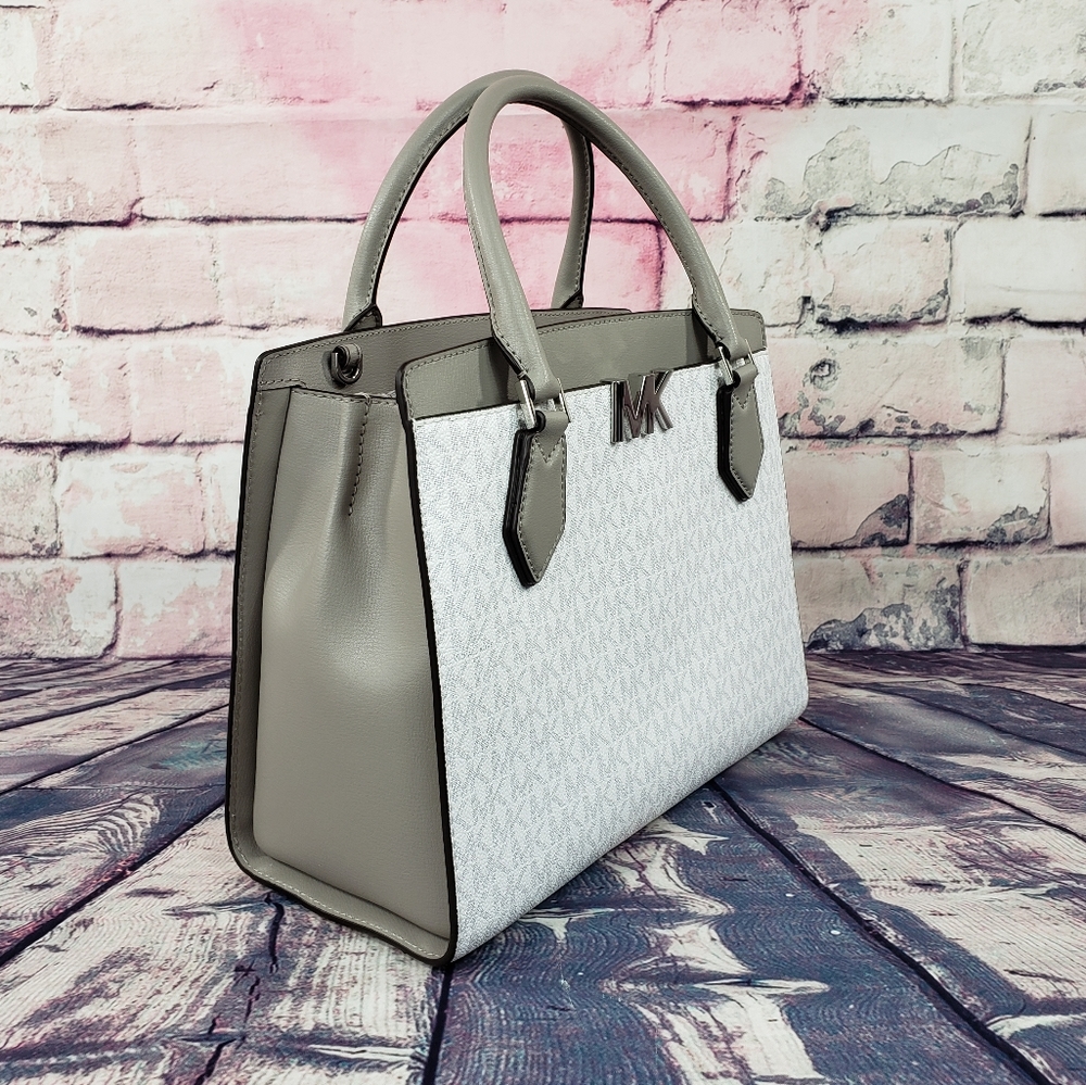 ⚠️SALE⚠️ Michael Kors Mott LG Satchel SET White - Picture 2 of 11